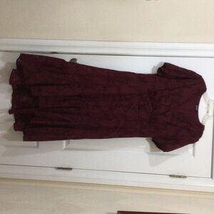 BloomChic Deep Burgundy Midi Dress